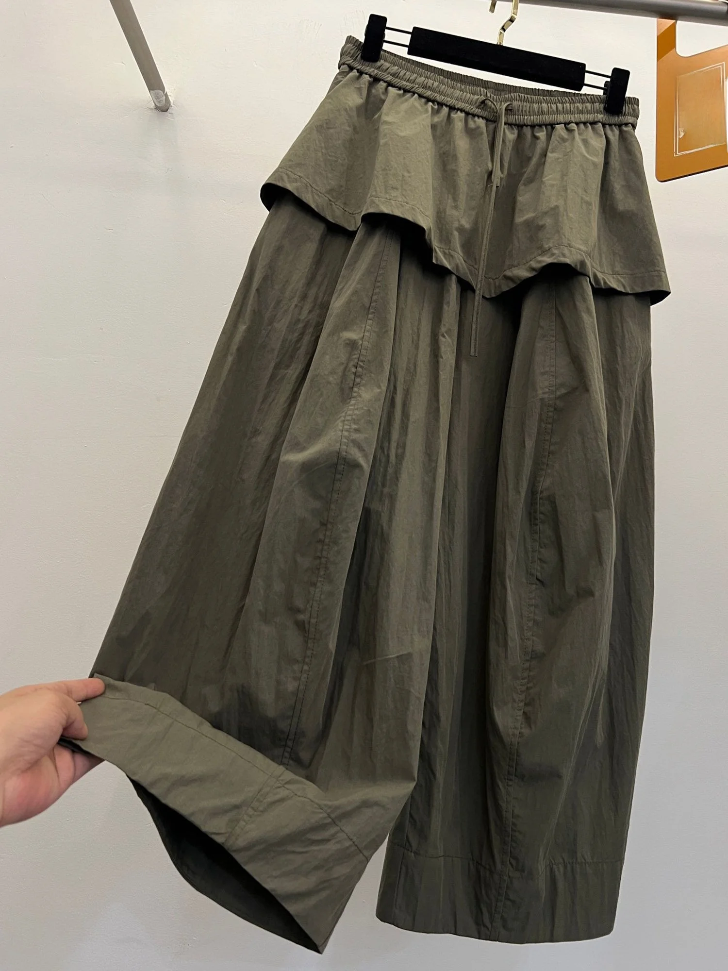 

plus Size Women's Casual Wide Leg Pants Summer Thin Loose Knife Slimming Nine Point Curtain Pants High Waist Straight Tube