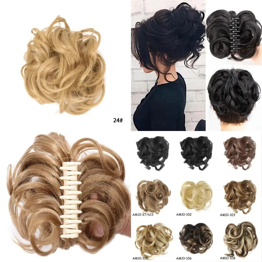 Elegant Synthetic Hair Buns for Women - Beautiful Messy Bun Chignon with Tousled Updo and Curly Scrunchies Clip In Claw - Stylis