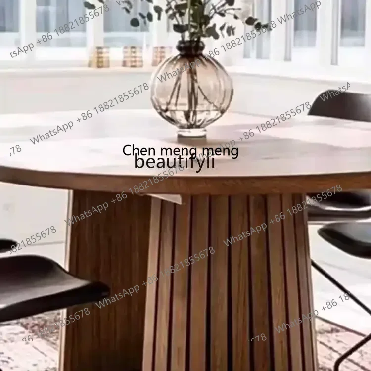 

ss7486 SSNorth American black walnut solid wood dining table, oval dining table, Nordic retro dining tableNew Light Luxury