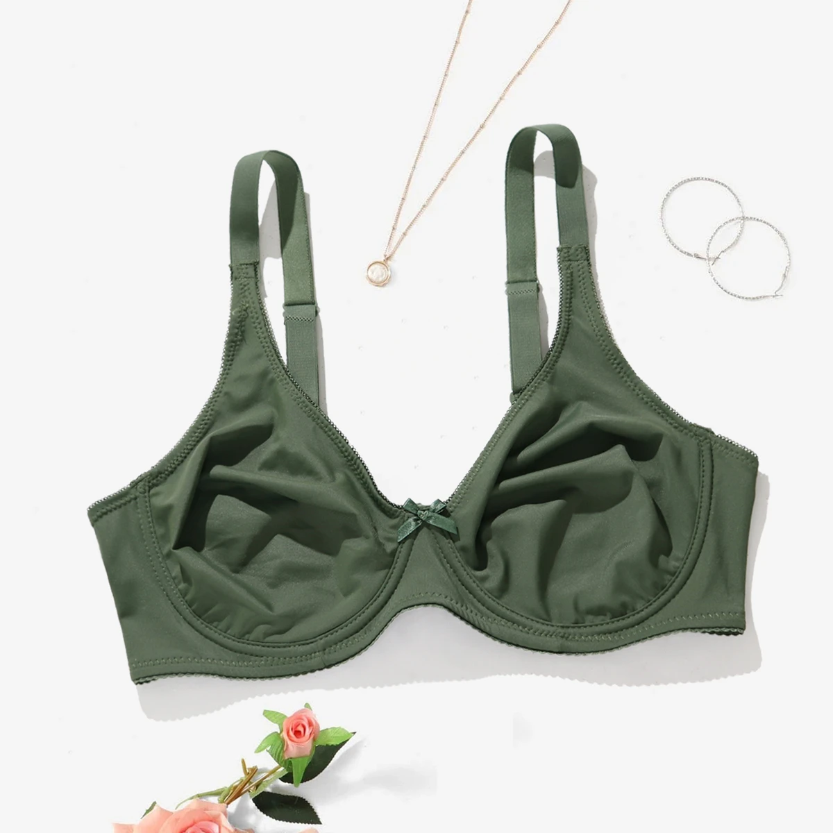 BEAUWEAR Underwire Bra for Big Breast Female Plain Plus Size Bras for Women Thin Unlined Underwear 0XL-5XL