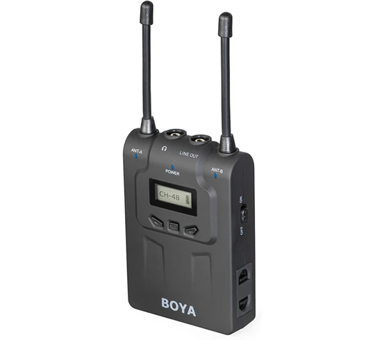 

BY-WM8R 48 Channels UHF Wireless Microphone Bodypack Receiver for Camera Camcorder Video Recorders