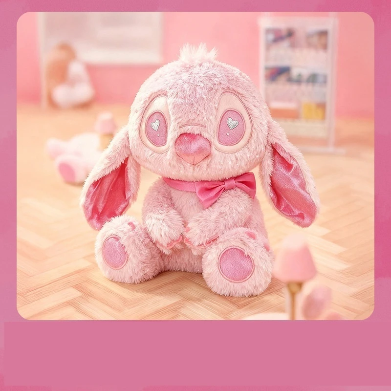 Muñeco de peluche de Disney Stitch Golden Love de 25cm, oso Adorable, Animal relleno, juguete suave, dulce regalo para novia e hija