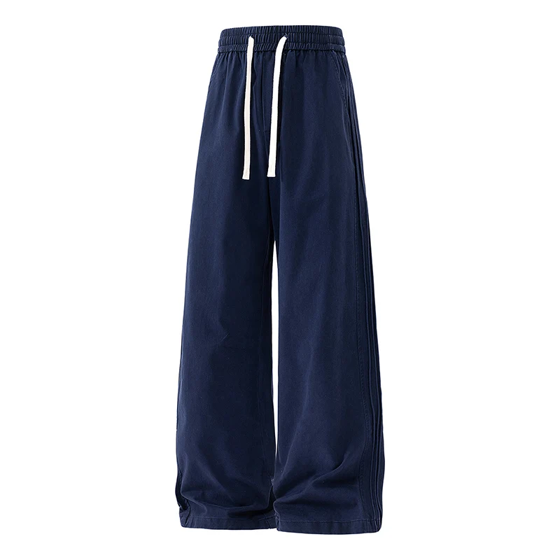 

American Retro Washed Distressed Casual Pants Curved Knife Pants with Slim Drape Versatile Straight-leg Pants for Men Teenagers