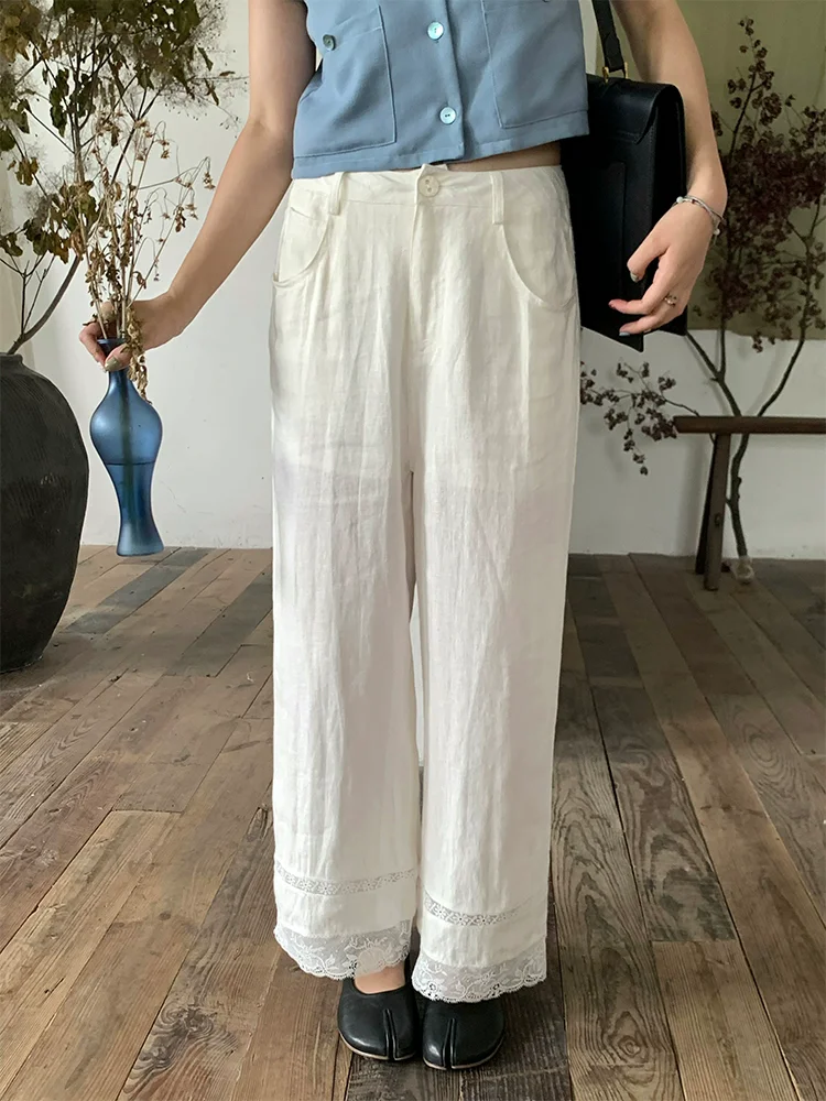 

Spring Autumn Original Design Women Woolen Wide Leg Pants/Trousers