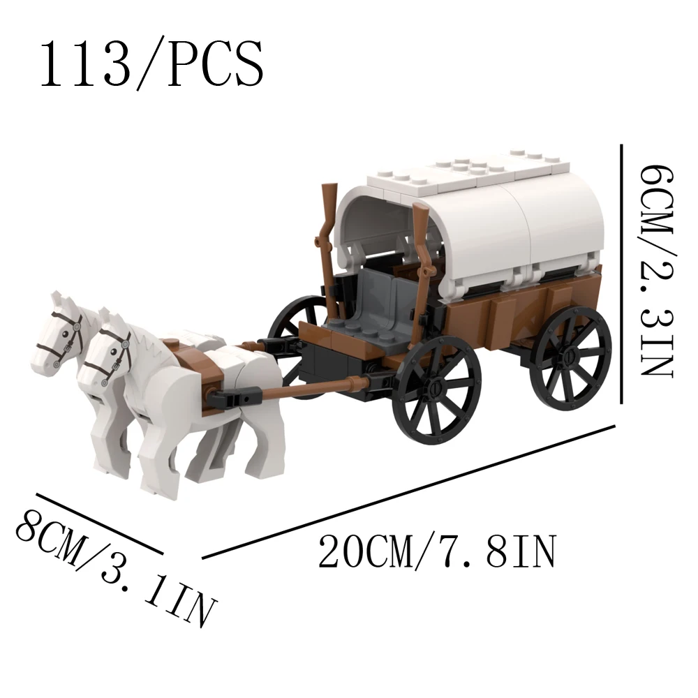 MOC Building Blocks Assembly Toy Set Medieval Carriage Series Carriage Town Model DIY Building Blocks Toy Festival Gift