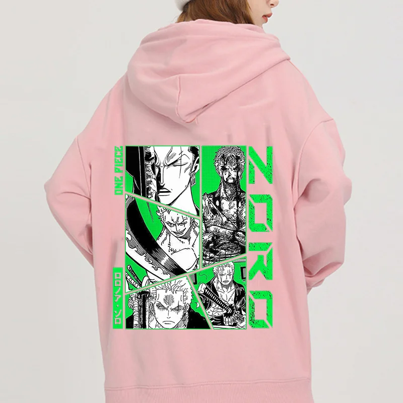 Anime ONE PIECE Hoodies Roronoa Zoro casual men's and women's pullover role-playing clothing autumn and winter street clothing