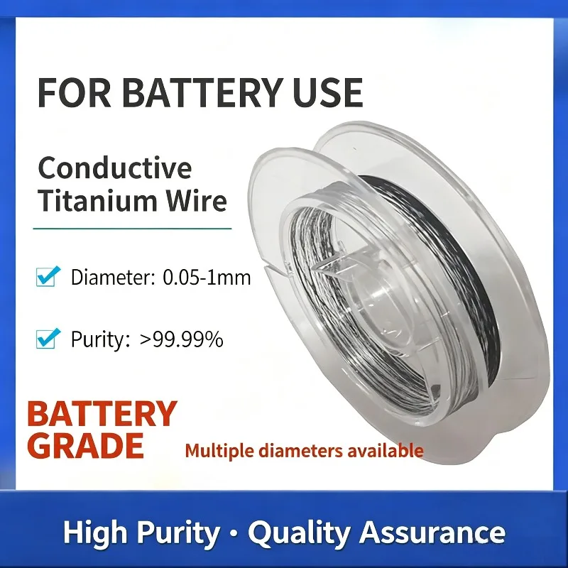 High Purity Titanium Wire, Titanium Filament 0.05mm Minimum Diameter for Battery Use