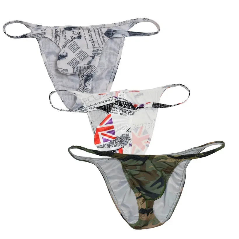 Sexy The Newspaper Printed Underwear Men Pants Bikini Mini Briefs Men's Super Soft & Smooth Briefs