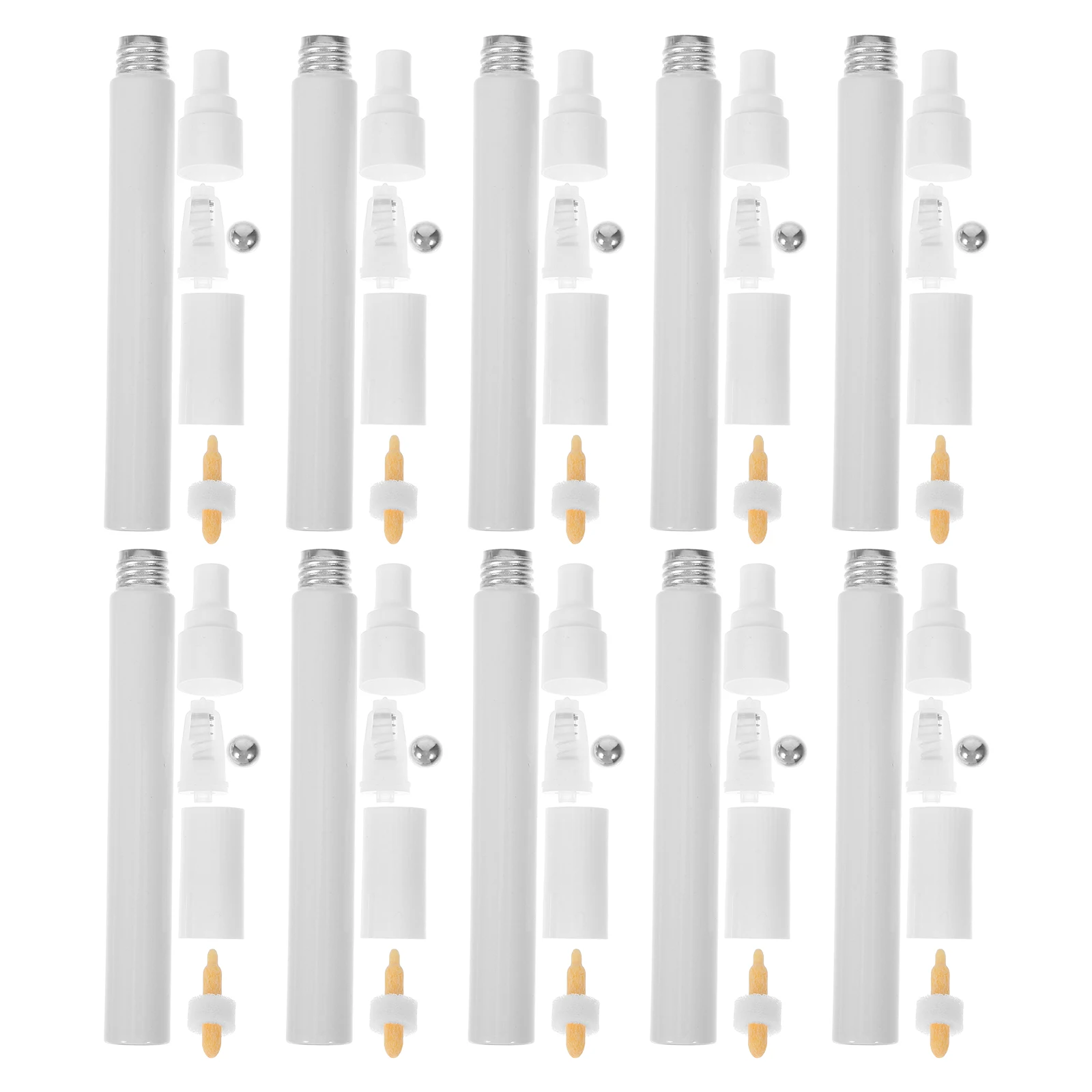 

10pcs Empty Fillable Paint Marker Tubes Refillable Touchup Pens Ceramic Acrylic Graffiti Repair Components Reusable Filling