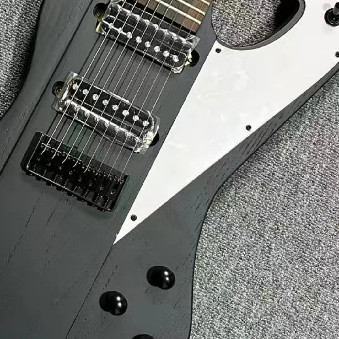 New Electric Guitar with Irregular Shape and 8 Strings, Fixed Bridge, Rock and Jazz Style Instrument Suitable As A School Gift