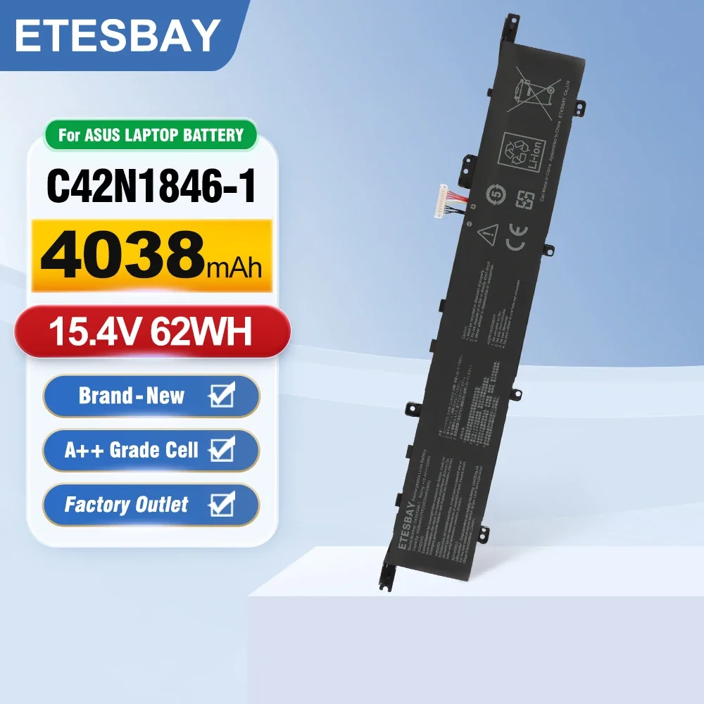 ETESBAY C42N1846-1 Laptop Battery for ASUS ZenBook Pro Duo UX581G UX581GV UX581GV-XB94T UX581GV-H2002R 15.4V 4038mAh