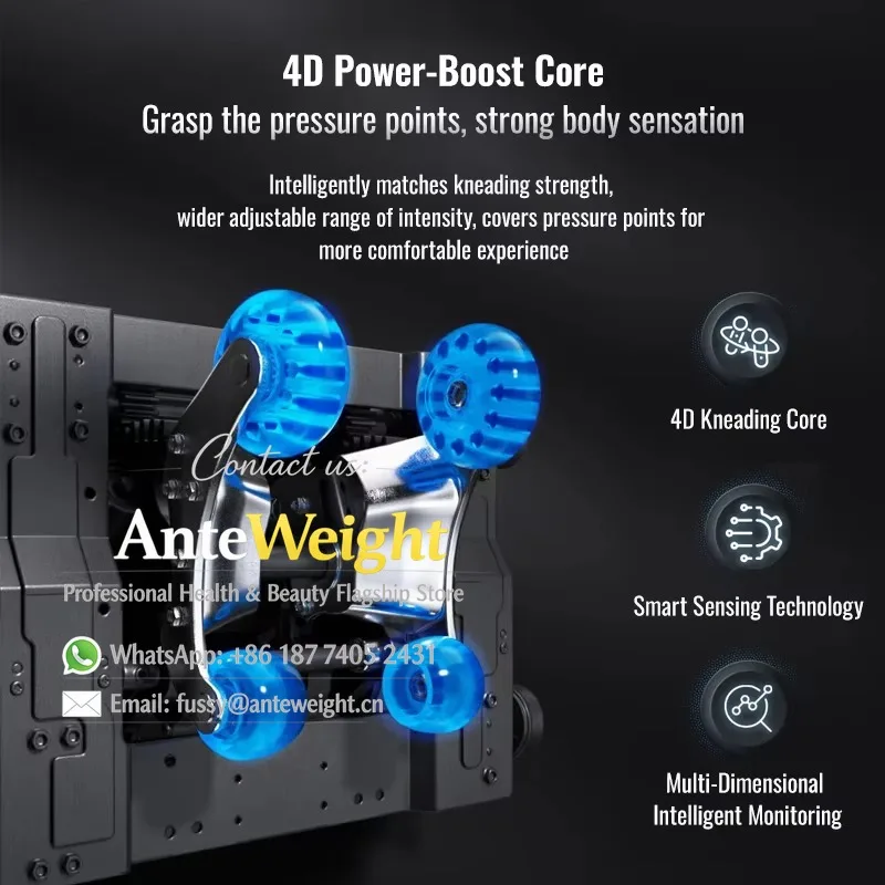Electric Portable Foldable 4D Zero Gravity Full Body Foot Roller Touch Recliner Massage Chair with Hot Compress and Heat
