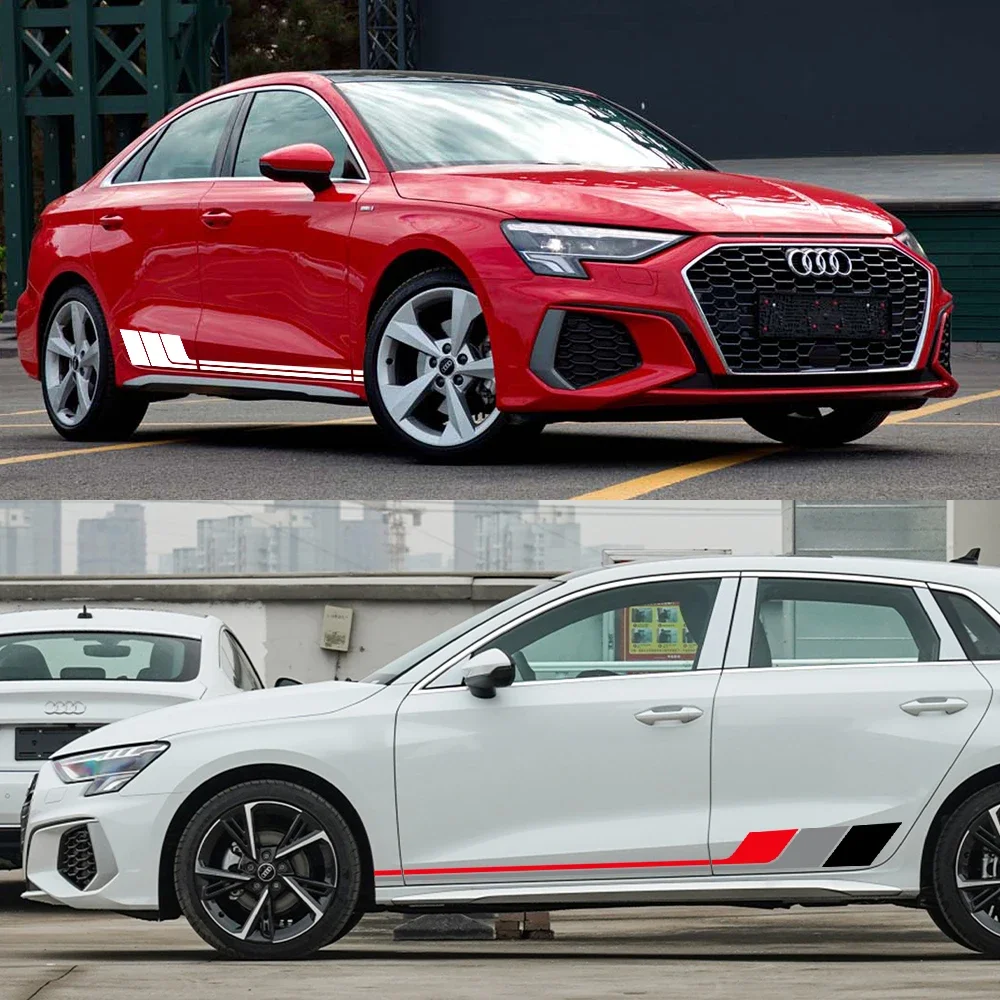 

Car Side Door Stickers Vinyl Decal Trims Exterior Auto Accessories For Audi A3 8P 8V 8L 8Y Sedan S3 RS3 Sportback TFSI Limousine
