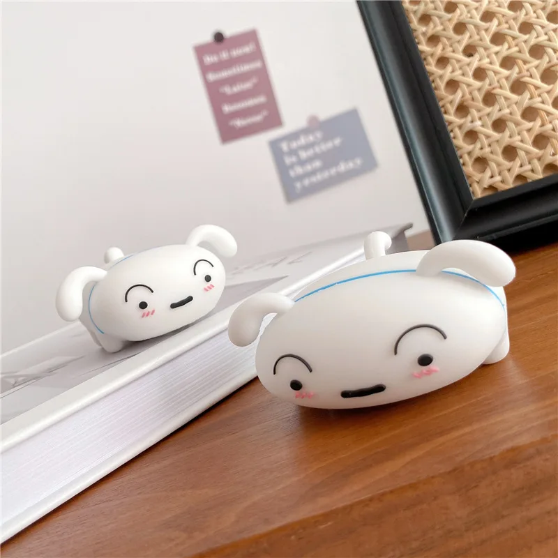 For Airpods 4 Case 2024,Cute 3D Cartoon White Dog Silicone Protective Earphone Cover For Airpods Pro 2 Case Girls Kids Funda