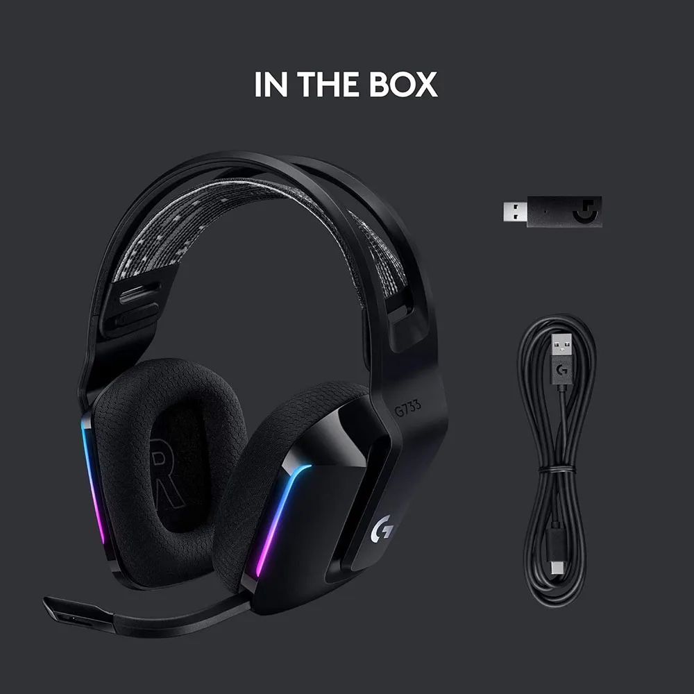 Imagem -02 - Lightvelocidade sem Fio Rgb Gaming Headconjunto Pro-g Dts Headphone x 2.0 Surround Sound Adequado para Gamers Computador Logitech-g733