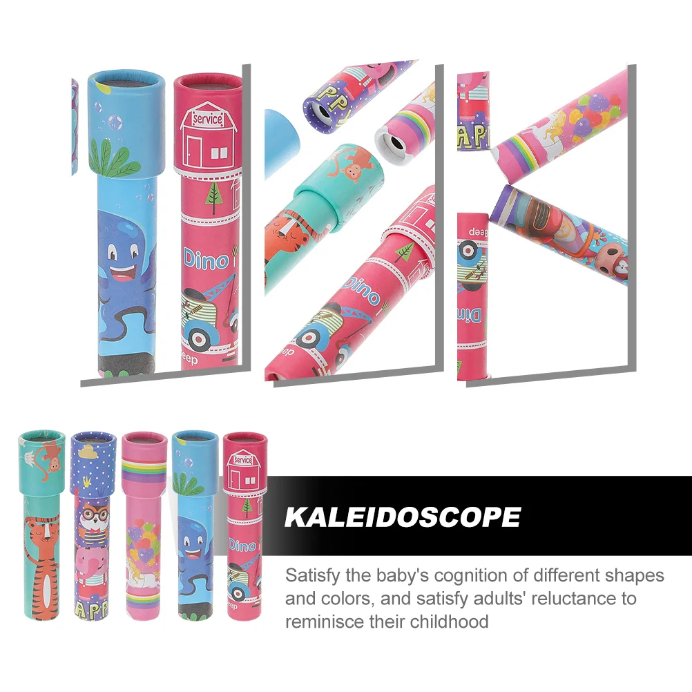 8 Pcs Kaleidoscope Cartoon Plaything Prizes for Kids Tool Paper Creative Portable Kaleidoscopes Child Toys