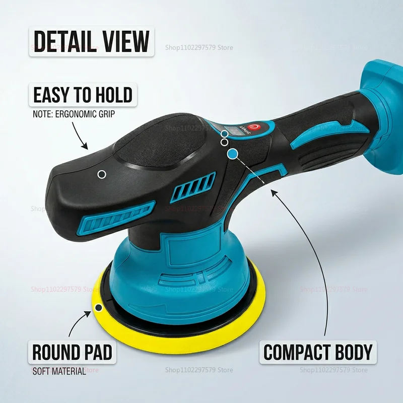 Car Polisher Electric Polishing Machine for 18v Battery Wireless Waxing Sanding Sealing Glaze Tool Sander Power Tools view 3