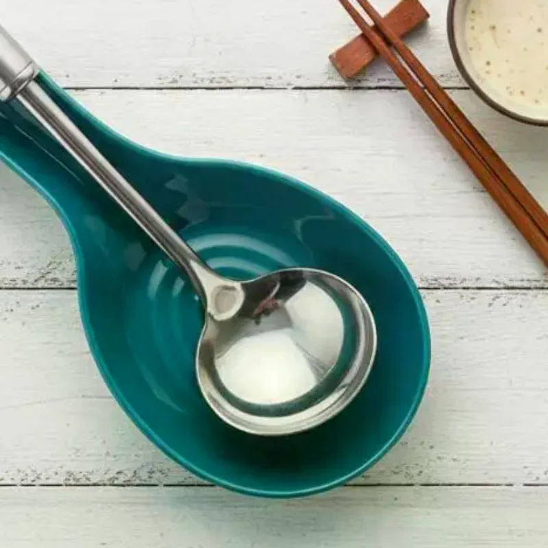 Heat Resistant Ceramic Spoon Rest Large Cooking Utensil Holder for Kitchen Counter Coffee Bar