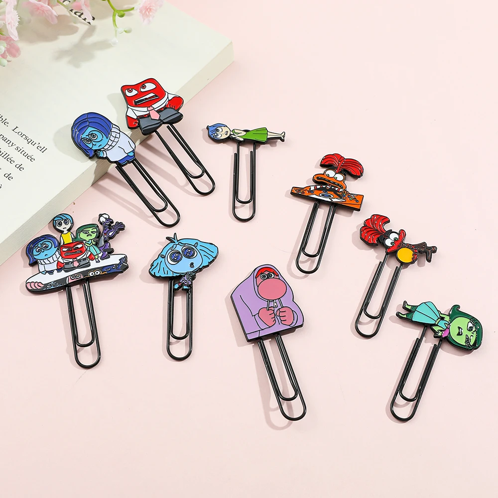 Inside Out Paper Clip Bookmark Cartoon Fan Collection Metal Bookmark Gift Reading Tag Teacher Friend School Supplies