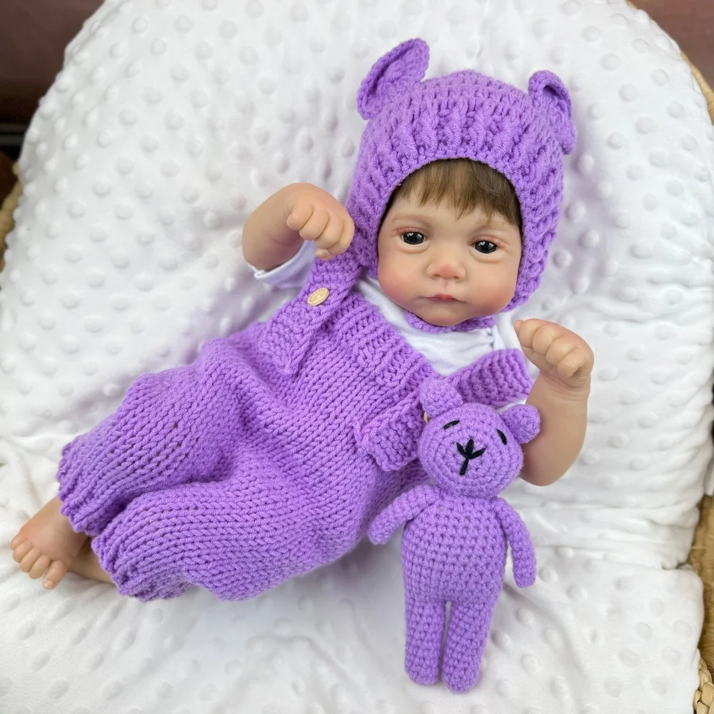 BZDOLL 48 CM 19 Zoll Lebensechte Reborn-Puppe für Mädchen mit 3D-Haut, Vinyl-Gliedmaßen und weichem Stoffkörper, realistische Puppe, Sammlerstück