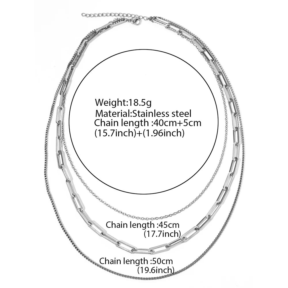 Stainless Steel Necklaces Classic Three-layer Hollow Chain Stylish Simplicity Necklace For Women Jewelry Non-fading High-quality
