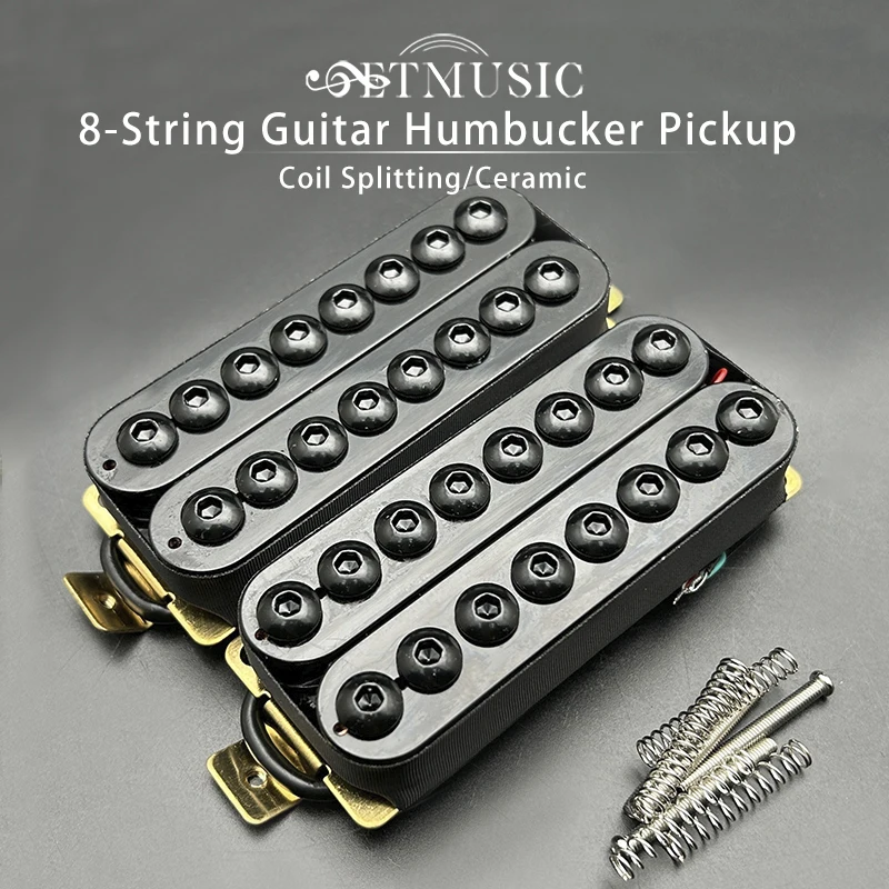 

8-String Electric Guitar Humbucker Pickup Pole Piece Adjustable Coil Splitting four Conduct with Shield Cable Guitar Parts