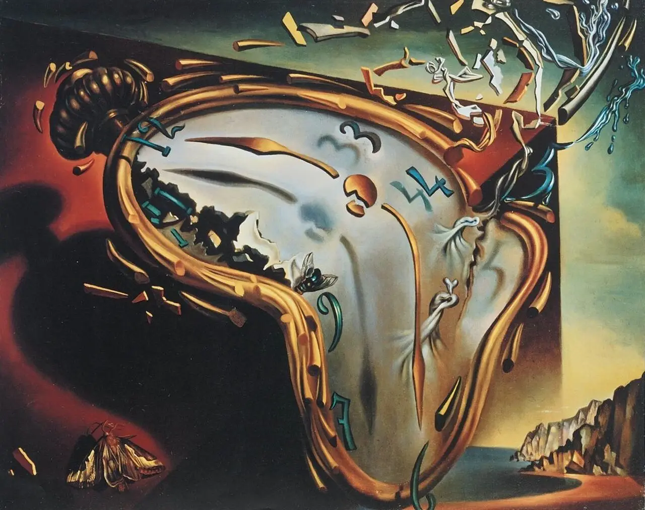 Soft Watch of Explosion Salvador Dali Print Art Canvas Poster For Living Room Decoration Home Wall Picture