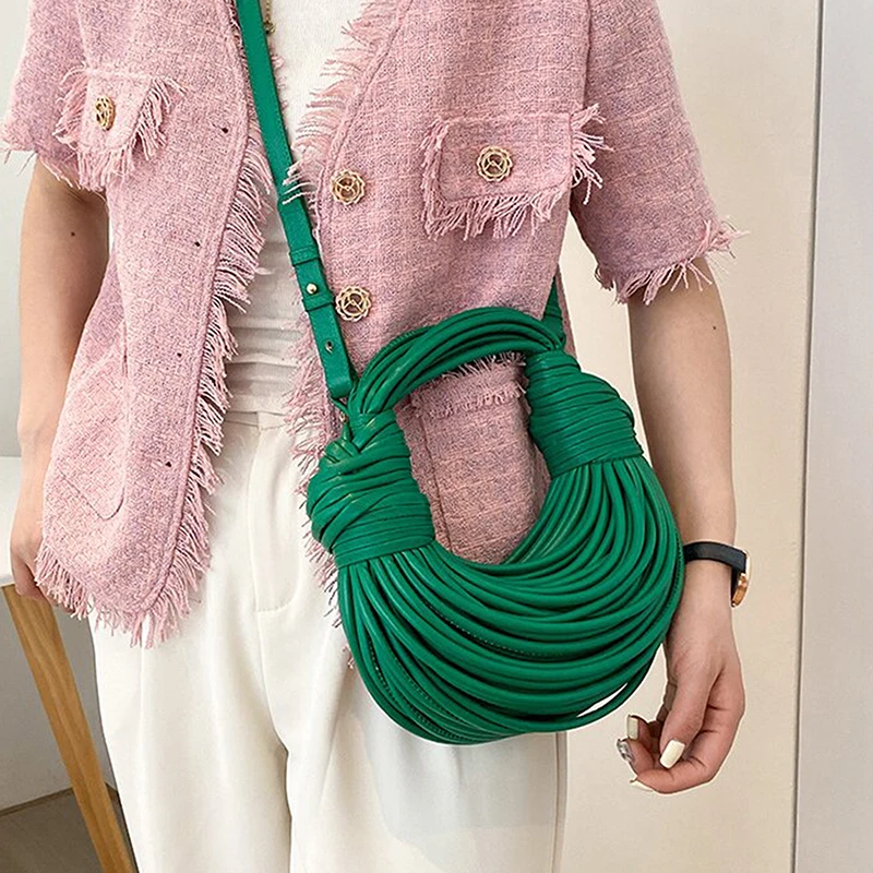 New Creative Noodle Handwoven Noodle Bags Rope Knotted Pulled Handbags For Women Cross Body Bag Single Shoulder Underarm Bag