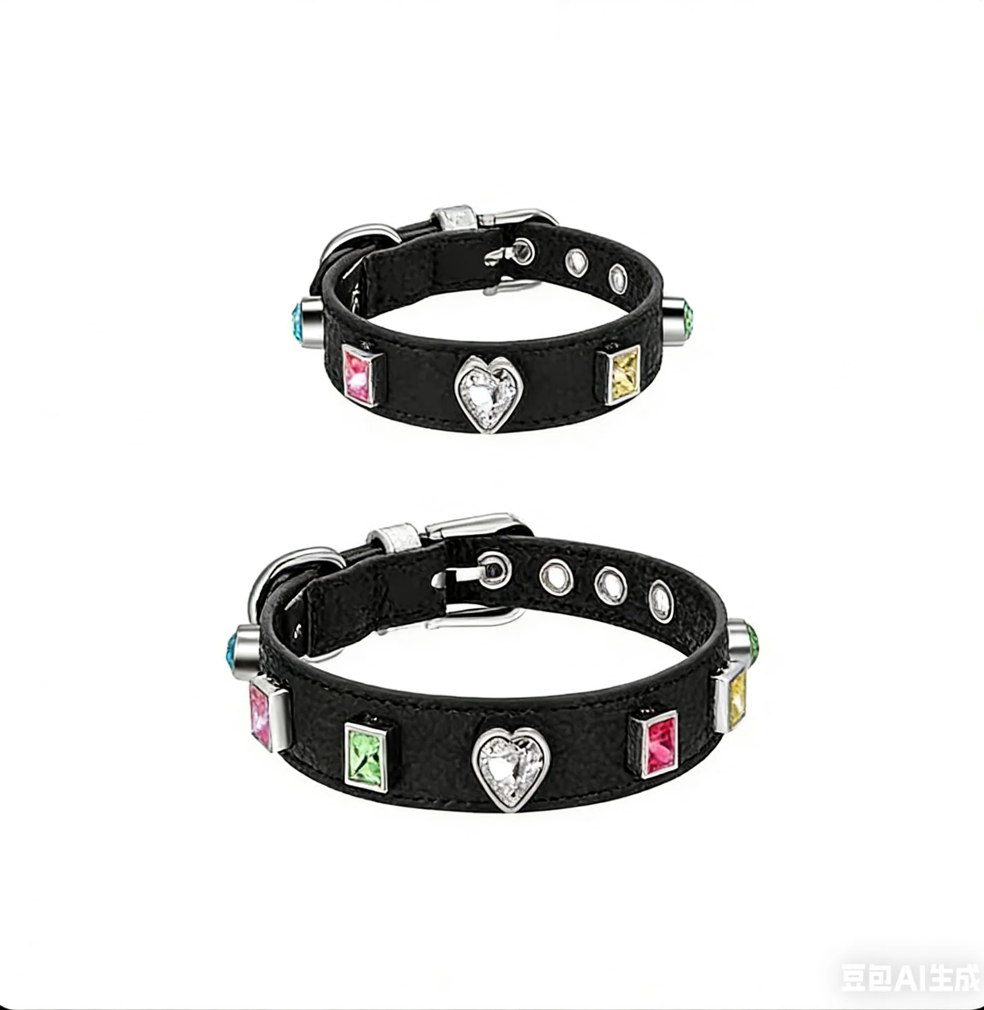 

Ins Puppy Collar for Small Dog Cat BlingBling Color Diamont Big Stones Luxury Necklace Collar Pet Dog Collar Leash