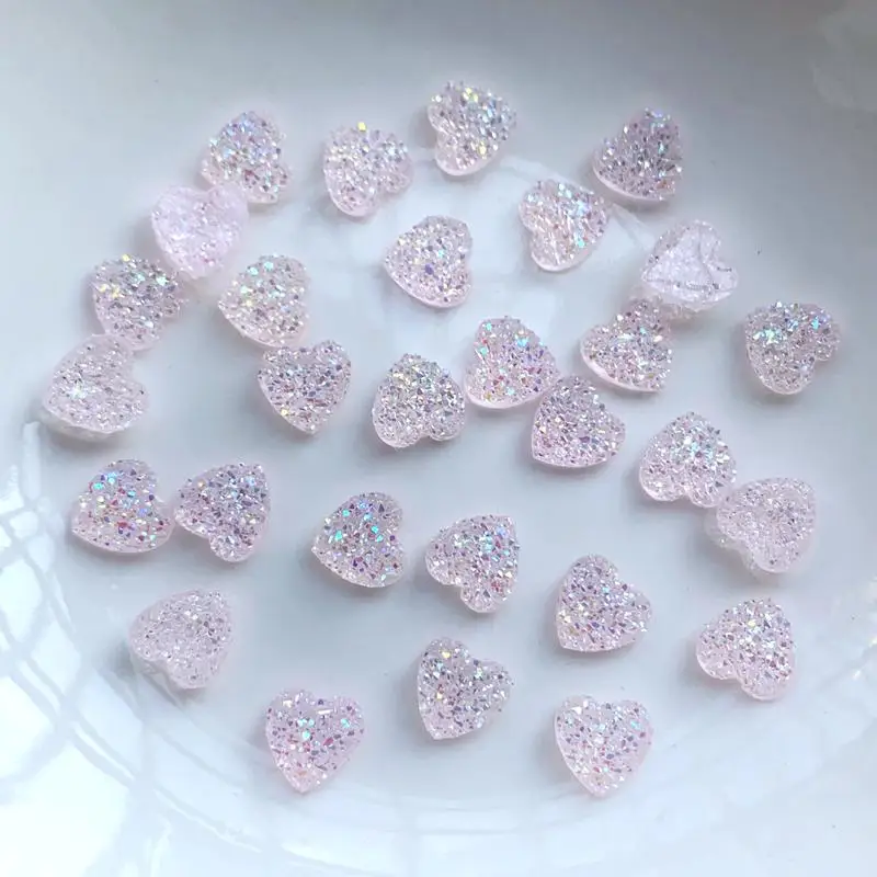 100pcs 8mm ore heart-shaped Crystal Rhinestone DIYdecorative accessories candy heart-shaped nail flat back nail art decorations