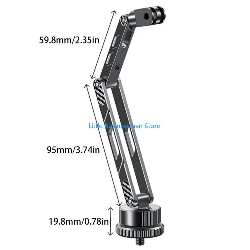 Verstellbare 1/4-Zoll-Kamerahalterung mit 3 Gelenken, Armen aus Aluminiumlegierung, 1/4-Zoll-Schraube/1/4-Zoll-Gewindeloch/17 mm – Detail 6