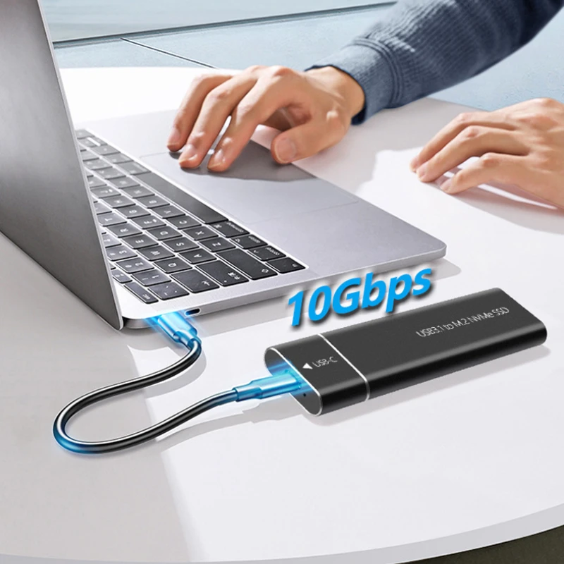 เคสโทรศัพท์มือถือ M.2 USB3.1 SSD รองรับโปรโตคอล NVMe เป็นโลหะแข็งกล่องฮาร์ดดิสก์ภายนอกโทรศัพท์แล็ปท็อป SSD