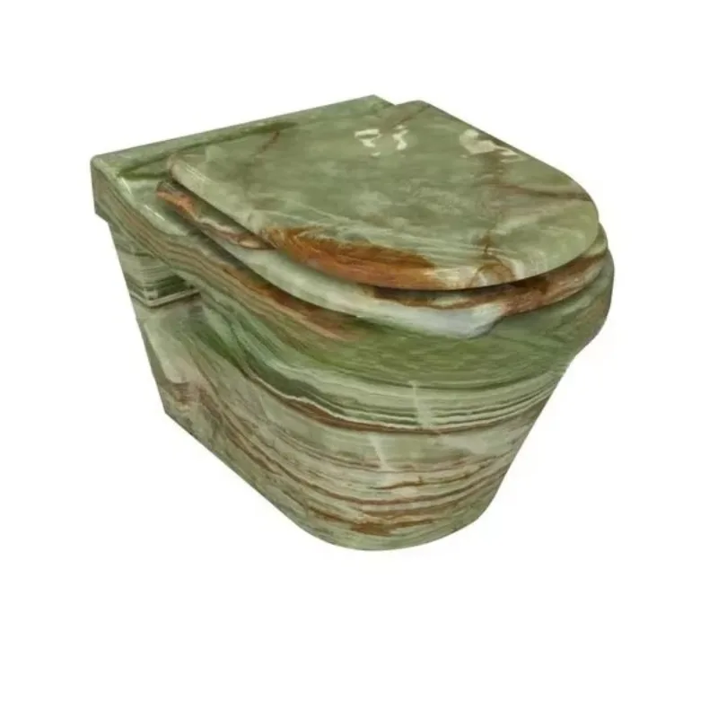 Granittoilette im Standard-Design mit Kunststoffsitz und Deckel. Heiße Verkäufe