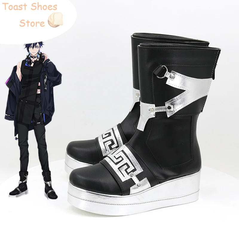 Yugo Asuma Cosplay Schuhe Halloween Karneval Stiefel Pu Lederschuhe Vtuber Cosplay Requisiten Kostüm Requisite