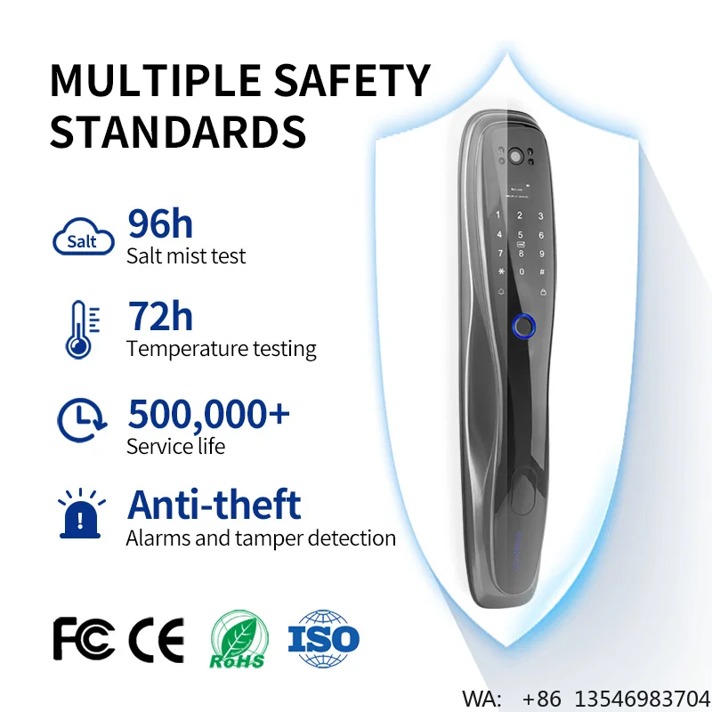 OYO Smart Home Waterproof Automatic Electric Lock Deadbolt Fingerprint Outdoor Lock With Camera Keyless Smart Door Handle Lock