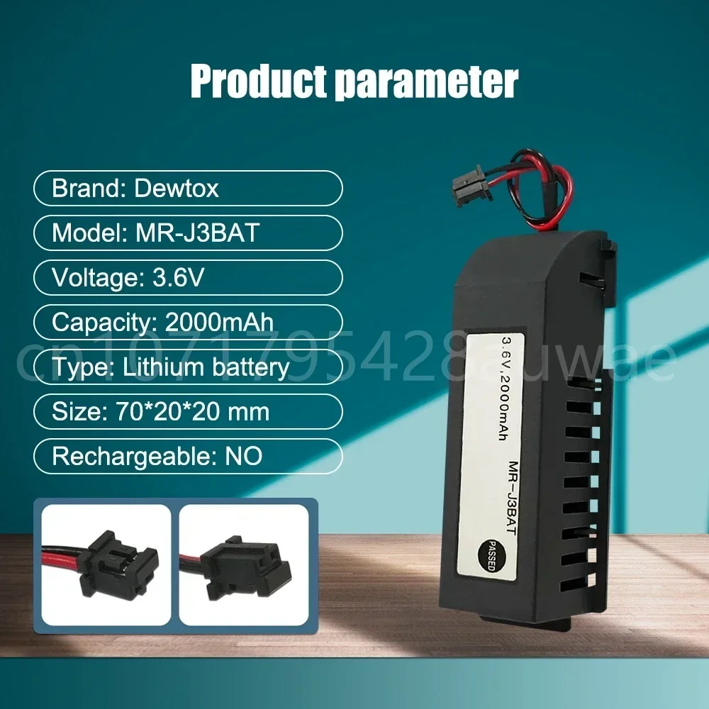 1PCS 3.6V 2000mAh MR-J3BAT C119A PLC Industrial MELSERVO Lithium Battery PLC Batteries FOR CNC System M70 Servo