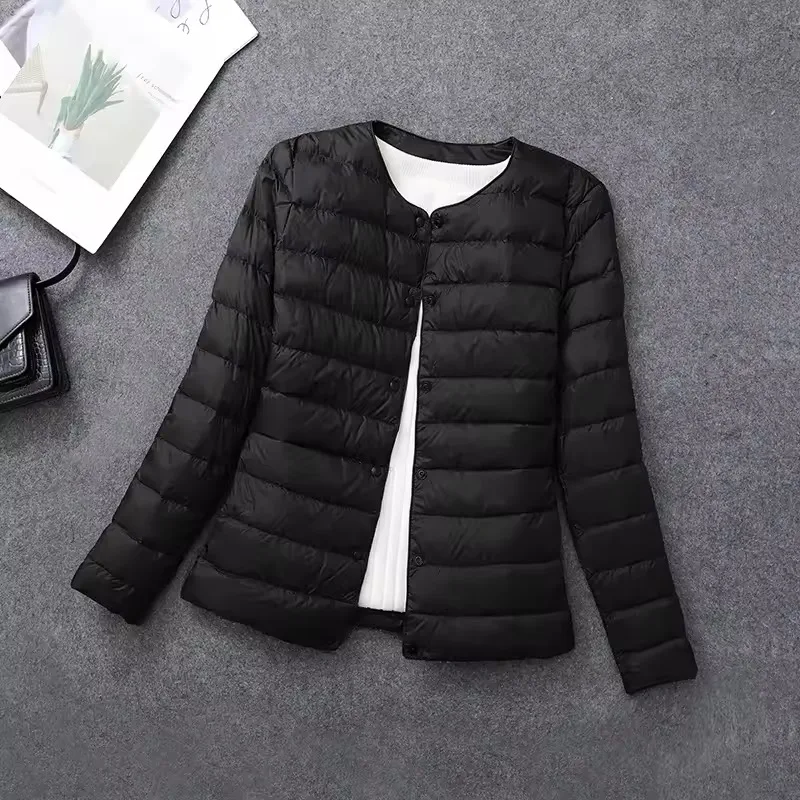 Plus Size weibliche leichte Ente Daunen matt Stoff leichter Mantel warme Frauen Wind jacke Parka Damen Daunen jacken – Detail 7