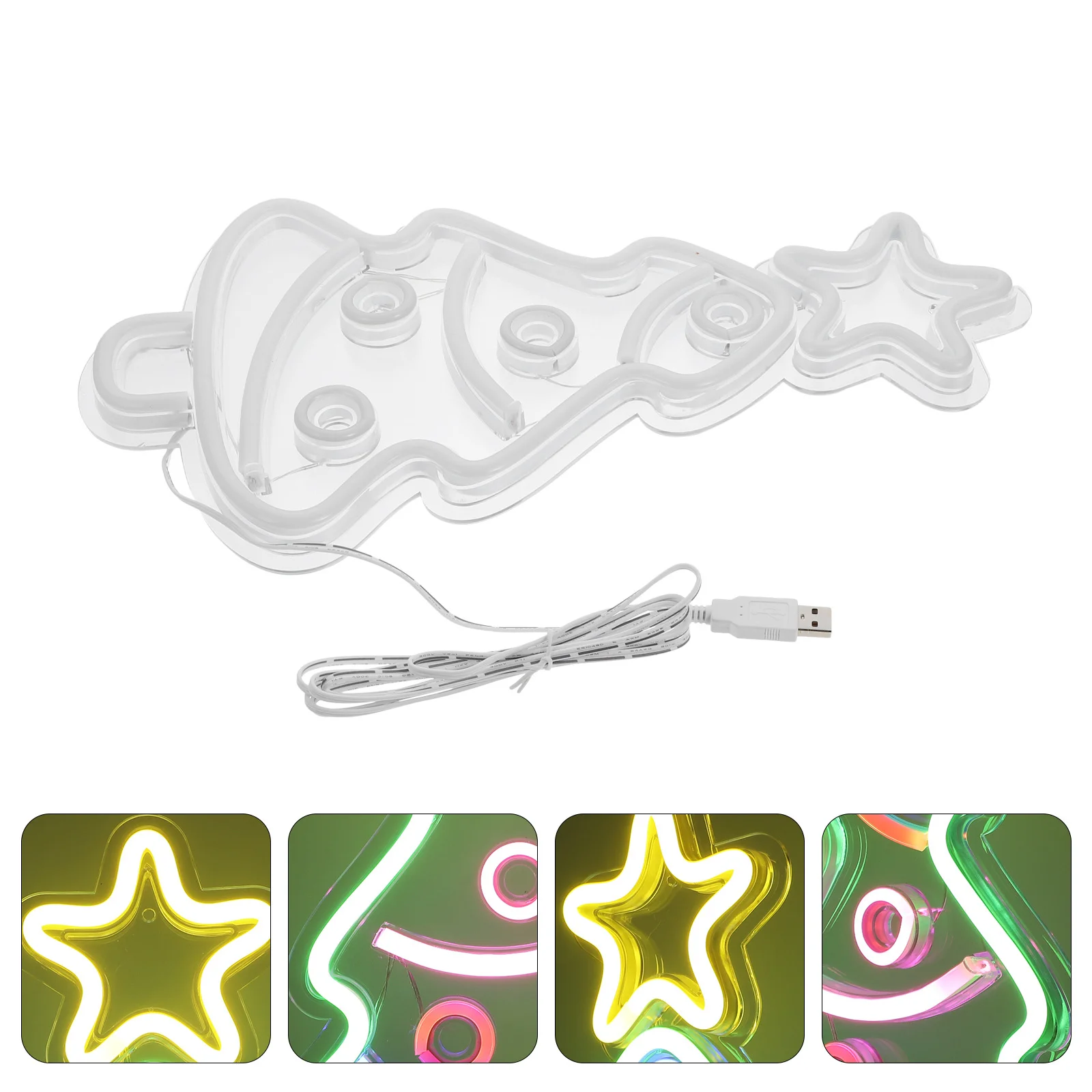 

1pc Led Christmas Tree Decoration Mini Xmas Tree Neon Light Holiday Decor Indoor Lighting Creative Night Lamp Warm Glow