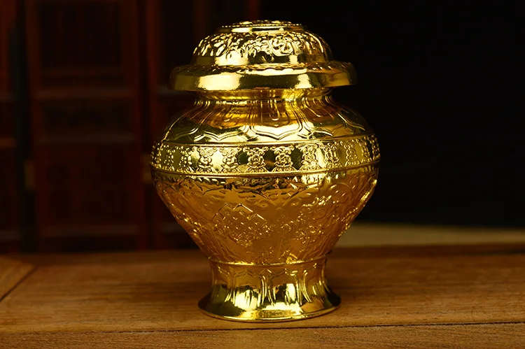 KK Eight Auspicious Treasure Vase Gold Plated Alloy Ruyi Vase Large Medium Small Size