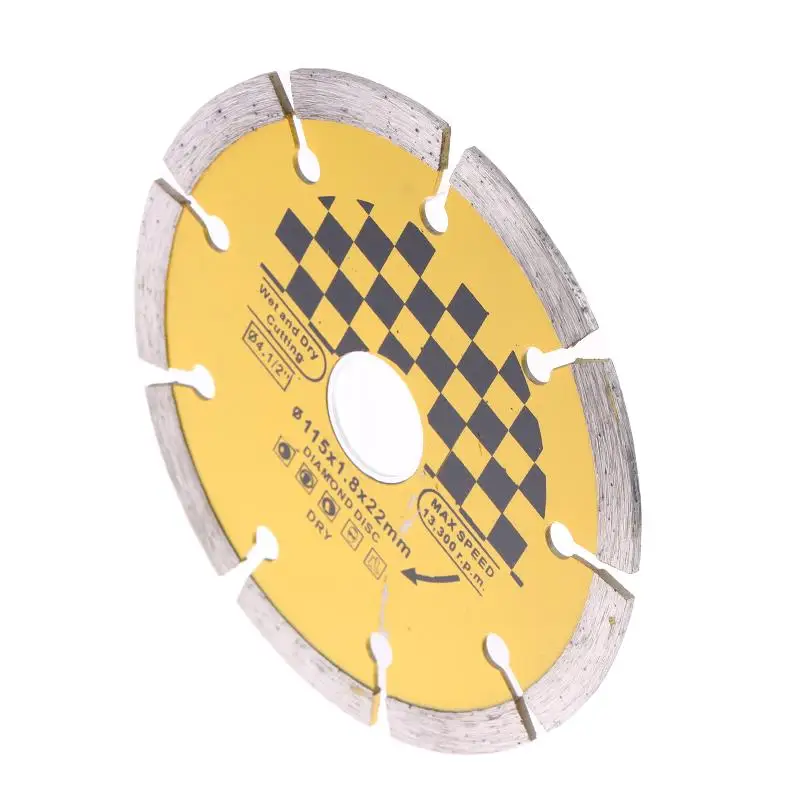 Lama per sega per rompere la parete con scanalatura a secco diamantata da 115 mm, pietra per calcestruzzo, utensile per affettare a secco, lama da taglio per marmo e granito