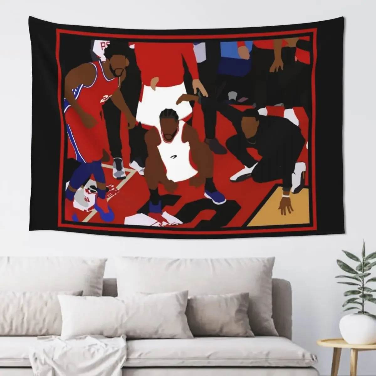 Kawhi Leonard Game Winner Celebration Tapestry Korean Room Decor Wall Hanging Aesthetic Room Decor Tapestry