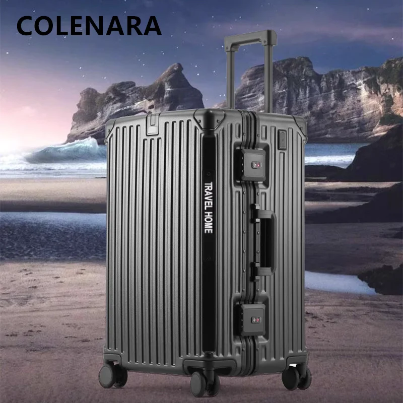 

COLENARA Rolling Suitcase 24"26"28"30 Inch Large Capacity Aluminum Frame Trolley Case Trolley Bag USB Charging Hand Luggage