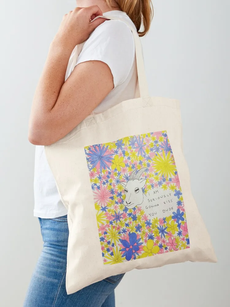 

goat kisses Tote Bag shoping bag Woman shopper bag eco folding large tote