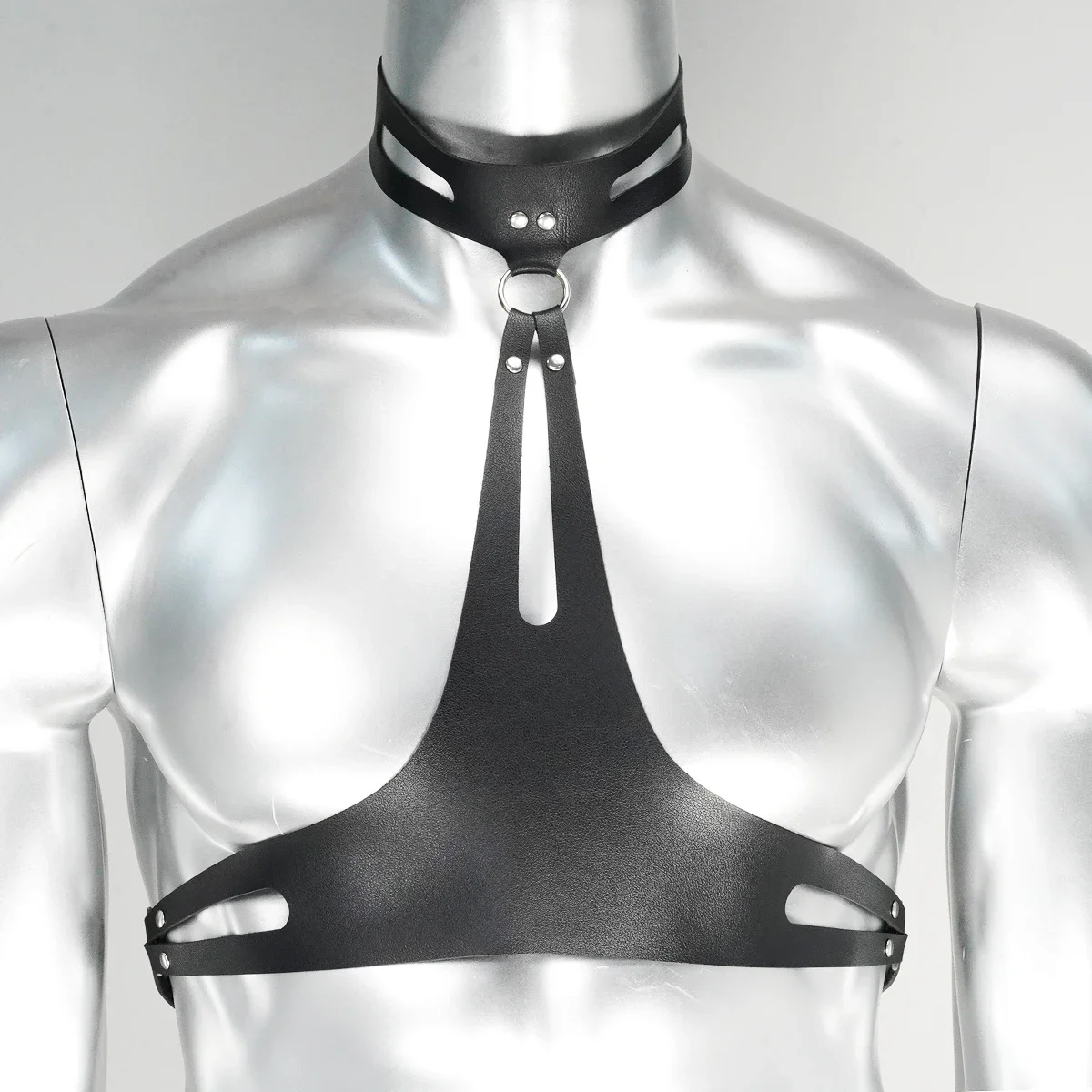 남성용 블랙 PU 가죽 세련된 클래식 쉐이핑 가슴 스트랩 휴일 장식 액세서리 데일리웨어 의류 벨트