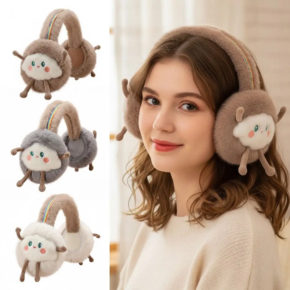 Портативные наушники с героями мультфильмов, разноцветные грелки для ушей, сохраняющие тепло, приятные для кожи наушники для защиты ушей, уличные наушники