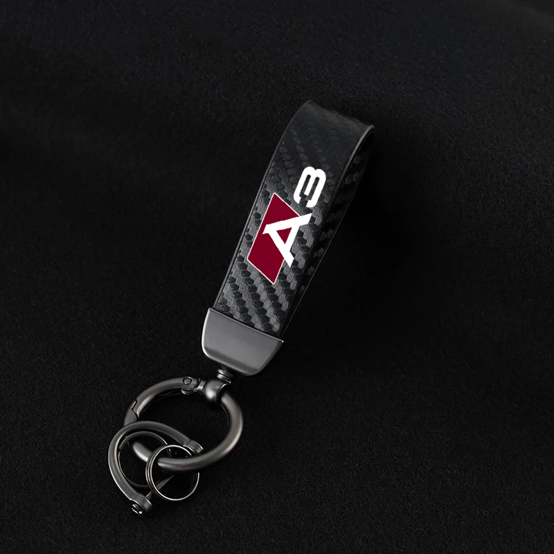 

Carbon fiber Car Keychain for audi A1 A3 A4 A5 A6 A7 A8 Q3 Q5 Q7 Q8 TT interior Car Keychain keyring Horseshoe Buckle Jewelry