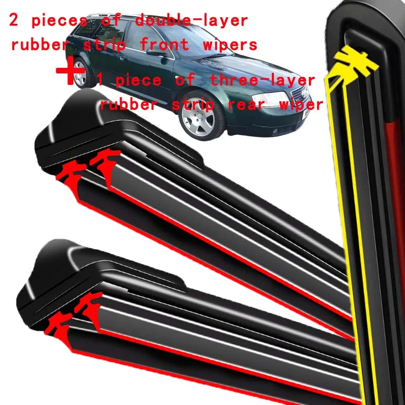 

For Audi A6 C5 1997-2002 1998 1999 2000 2001 Wiper Front & Rear Wiper Blades Windshield Windscreen Window Brushes 22"+22"+16"