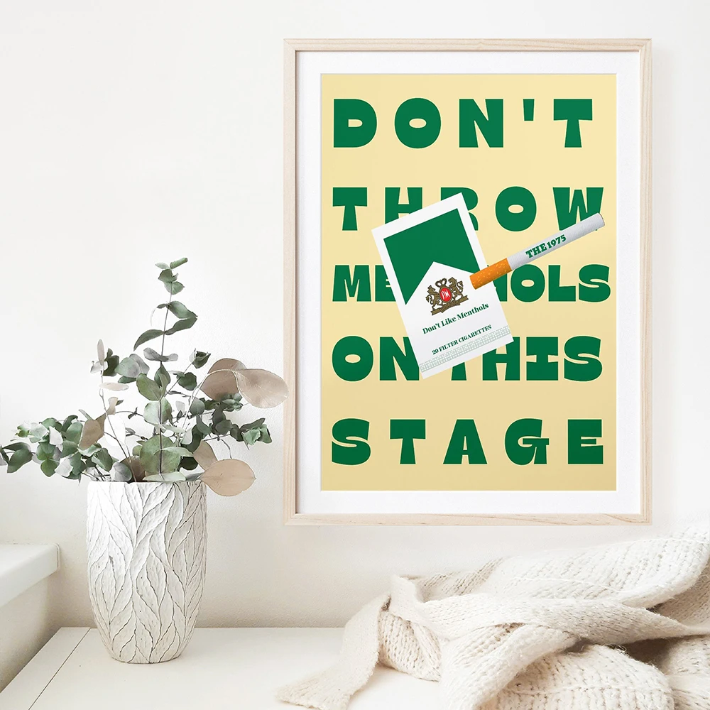 Don't Like Menthols Poster The 1975 Wall Art Print Smoke Abstract Fashion Funny Quote Canvas Painting Room Home Decor