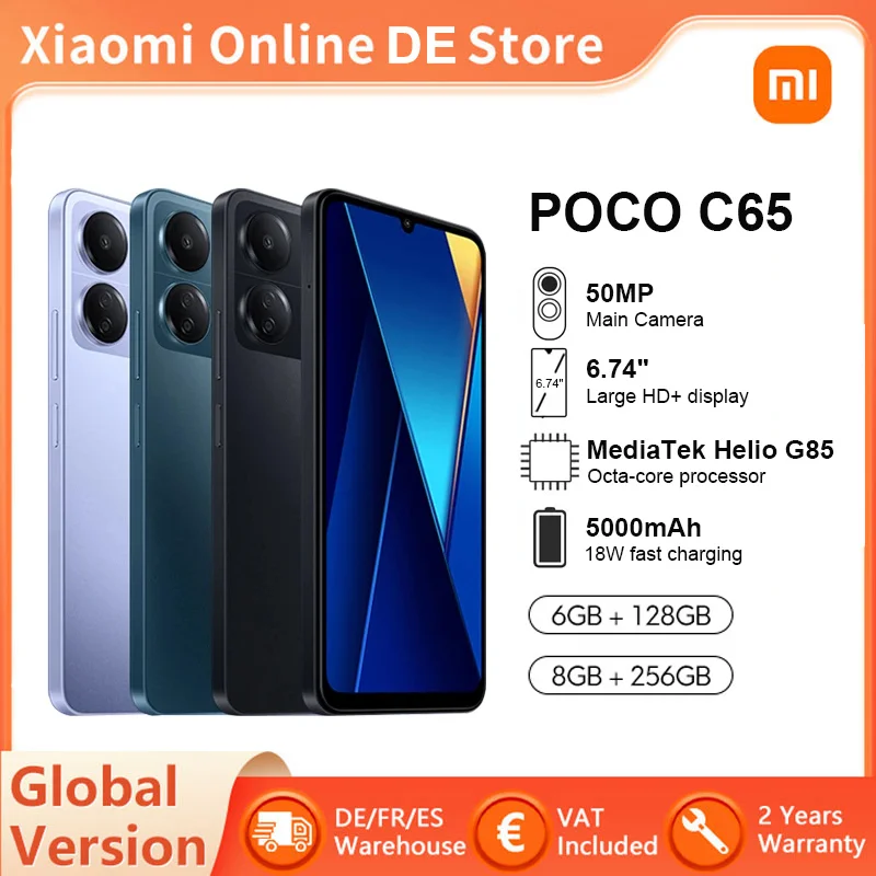 Global Version POCO C65 8GB 256GB MediaTek Helio G85 Octa Core 5000mAh 6.74 