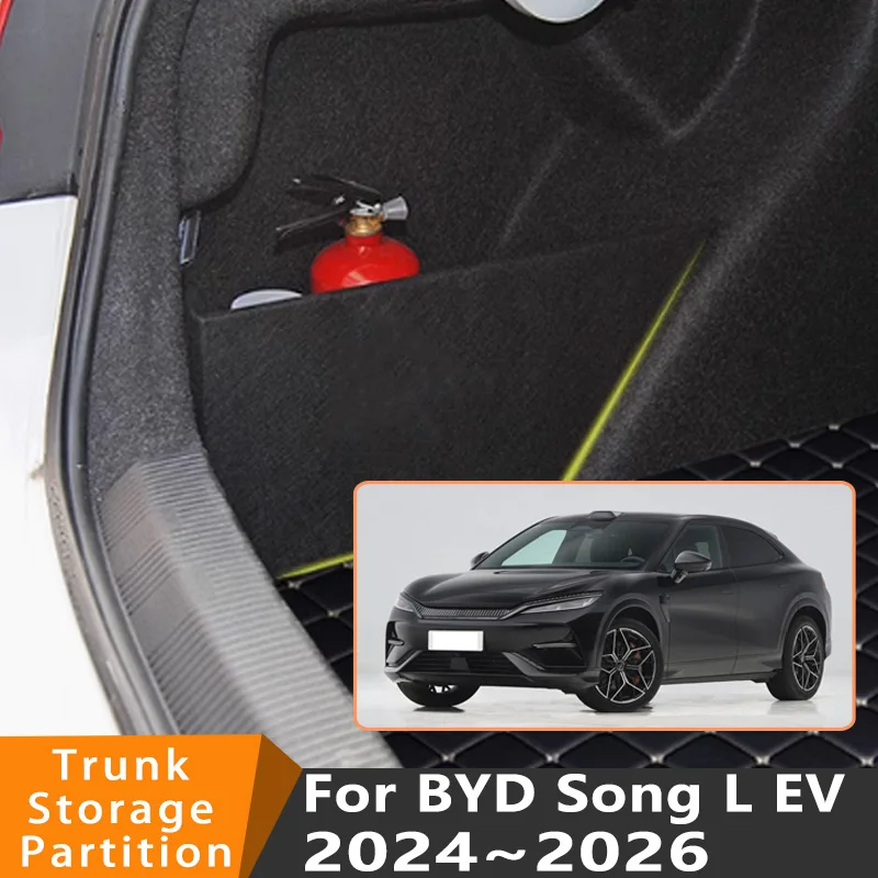 

Auto Accessories For BYD Song L EV 2024~2026 2025 Car Organizer Thickening Trunk Side Partition Trunk Interior Storage Box Parts